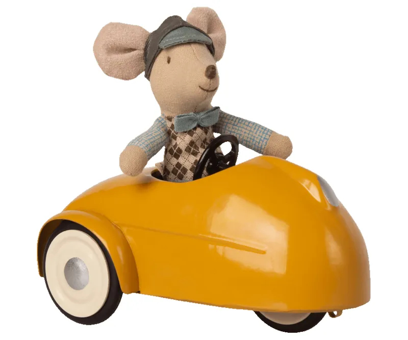 Maileg Mouse with Garage and Car in Yellow-1